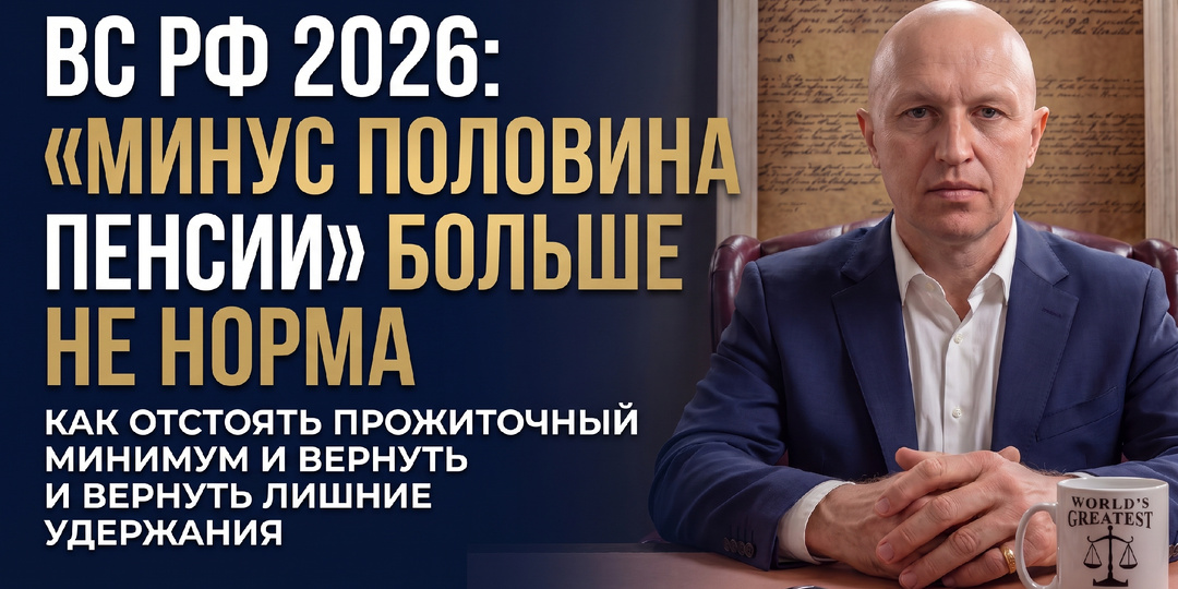 ВС РФ 2026: «минус половина пенсии» больше не норма. Как отстоять прожиточный минимум и вернуть лишние удержания ⚖️