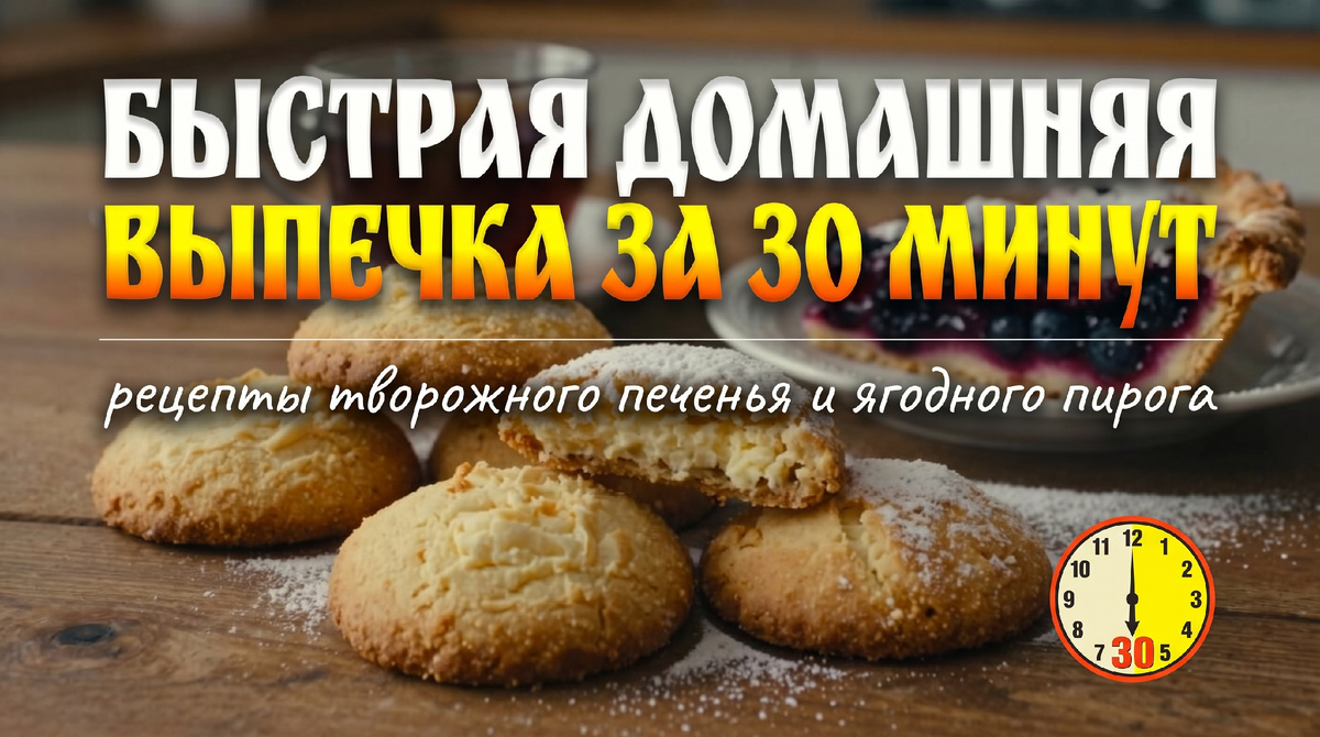 Быстрая домашняя выпечка за 30 минут: рецепты творожного печенья и ягодного пирога