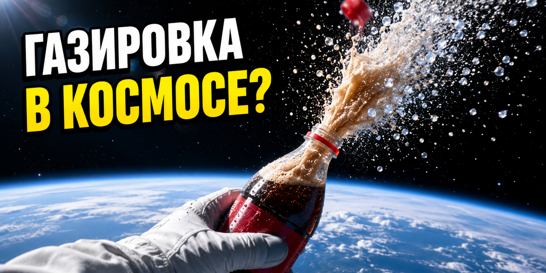 Что произойдет с бутылкой газировки, если открыть её в открытом космосе?