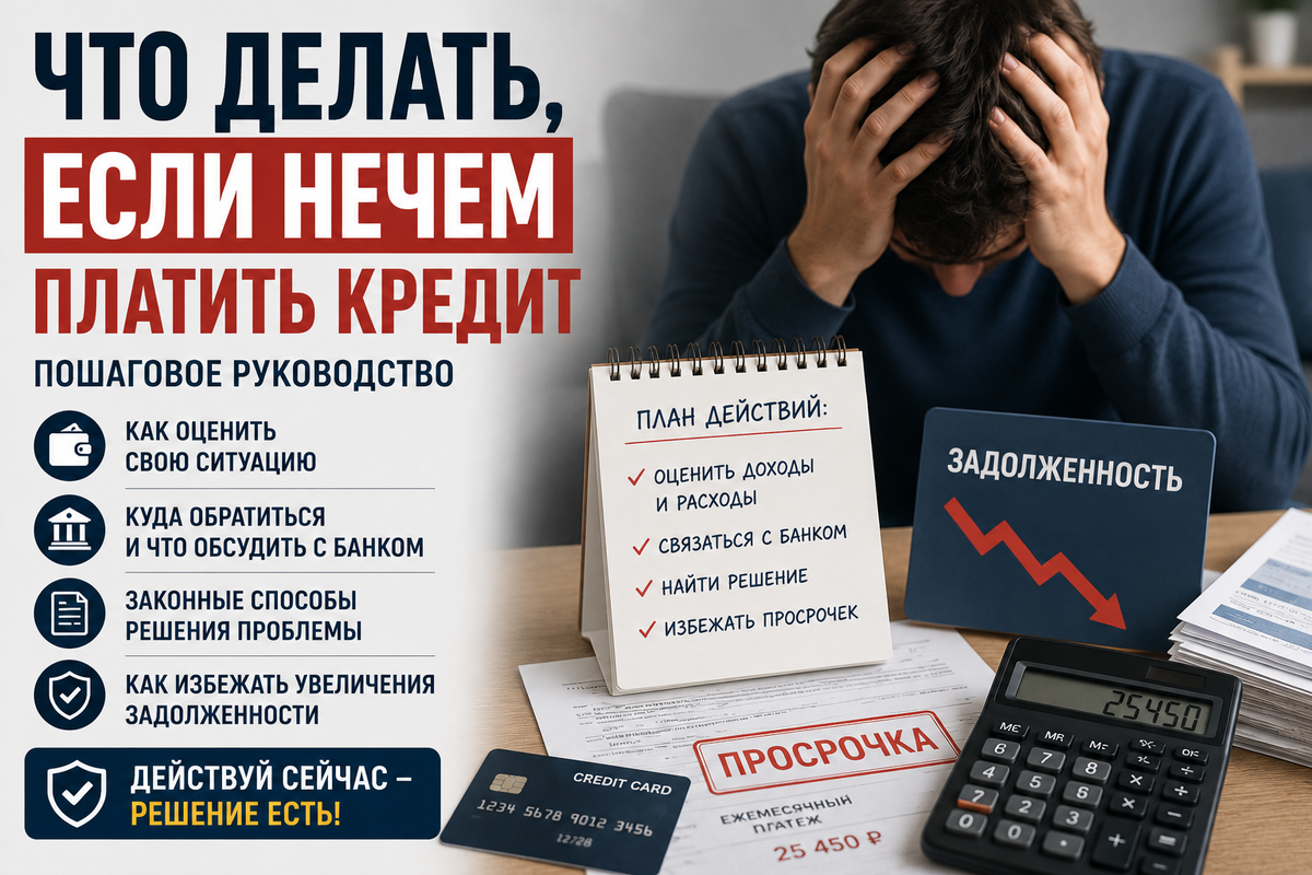 Что делать, если нечем платить кредит? В статье разбираем, почему возникает задолженность, каких ошибок стоит избегать, когда необходимо обратиться в банк и какие законные способы урегулирования долгов существуют. Простыми словами объясняем, как сохранить контроль над финансовой ситуацией и не допустить ее ухудшения. Нечем платить кредит, задолженность, кредиты — полезная информация для заемщиков, столкнувшихся с финансовыми трудностями.