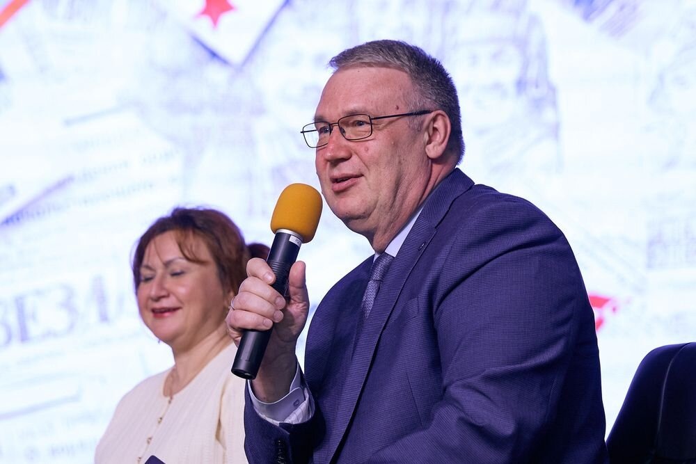   Михаил Полунин отметил, что память о Победе носить для него во многом личный характер. Источник фото: отдел по работе со СМИ Национального исследовательского ядерного университета МИФИ.