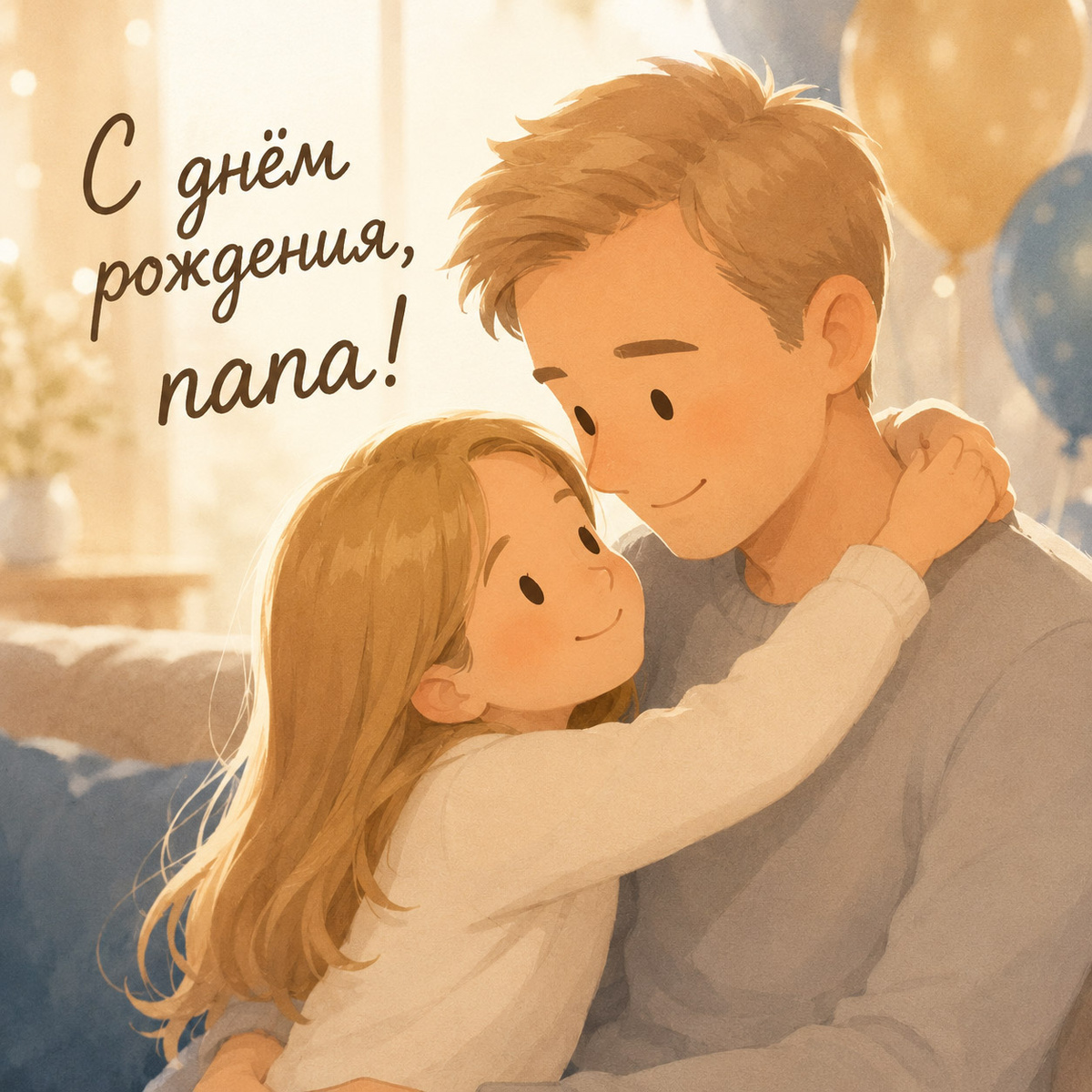 РБК Life📷Открытка папе от дочери с надписью «С днем рождения, папа!»