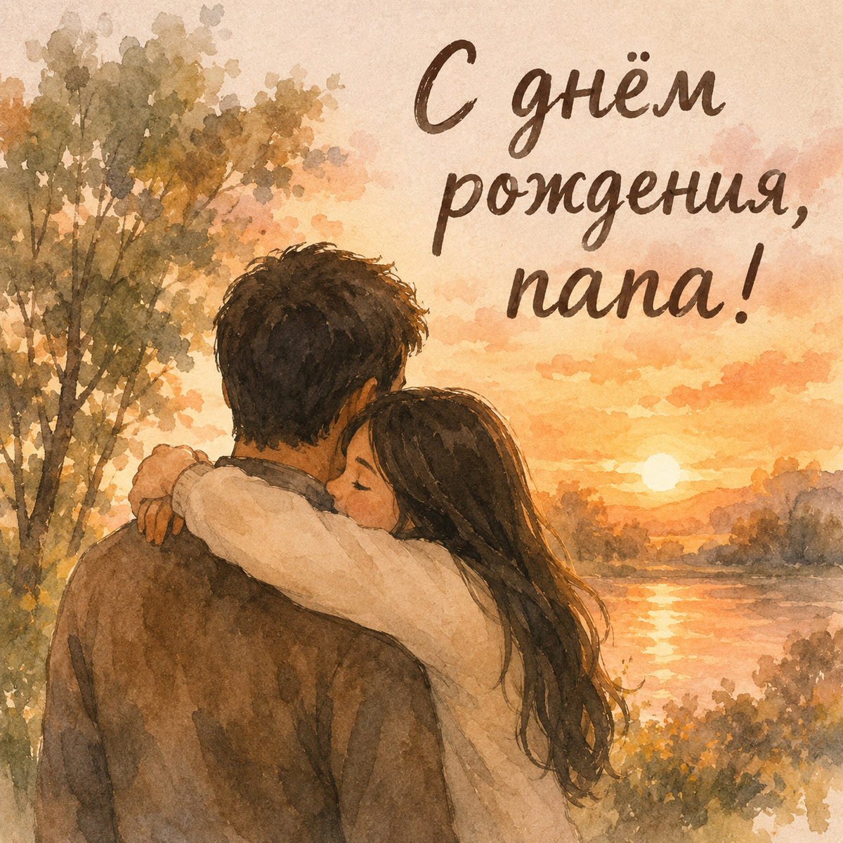 РБК Life📷Открытка с отцом и дочерью у озера