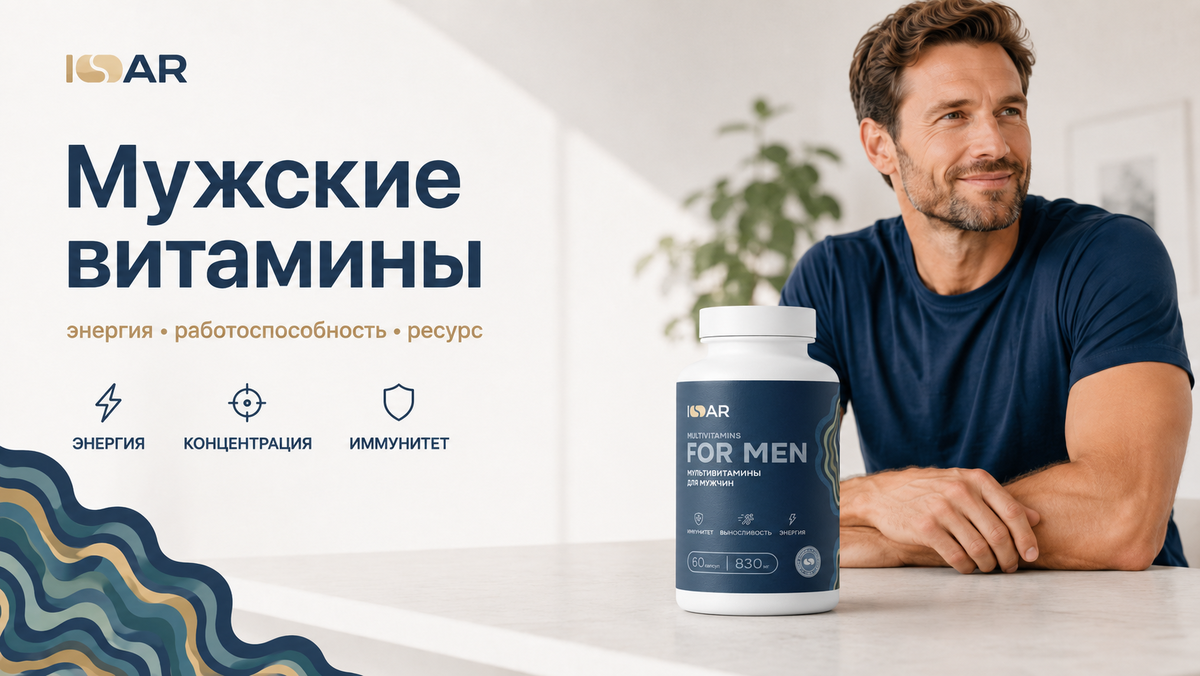 Разбираем, как выбрать витамины для мужчин, какие компоненты важны для энергии, иммунитета, мышц и восстановления, и кому может подойти For Men ISAR.