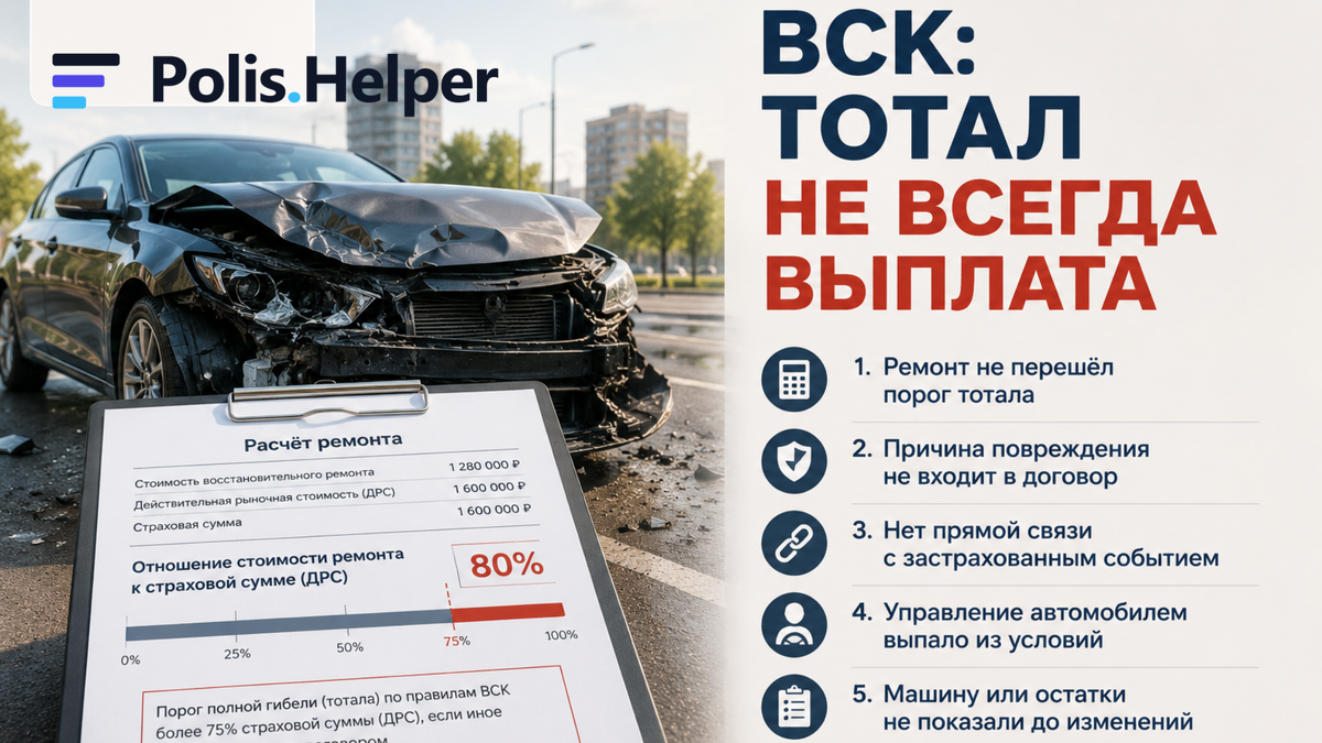 5 исключений и ограничений тотала по КАСКО ВСК