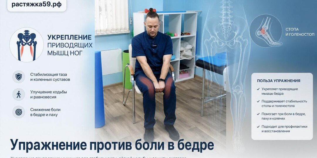 Упражнение для укрепления приводящих мышц бедра: подробный гайд