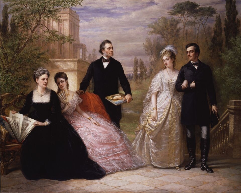 The Field Family in a Garden. Художник Даниэль Хантингтон. 1869 год