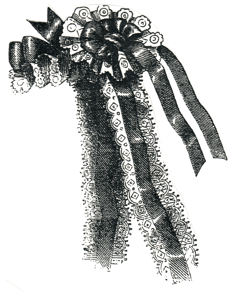 Выкройка. Кружевной головной убор. 1870 год