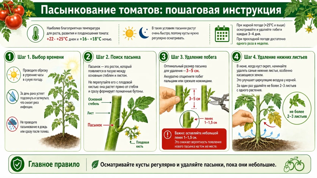 6 золотых правил формирования томатов