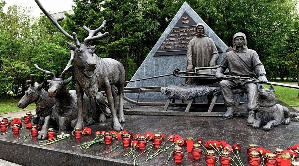   В Мурманске есть памятник оленетранспортным батальонам. Фото: правительство Мурманской области
