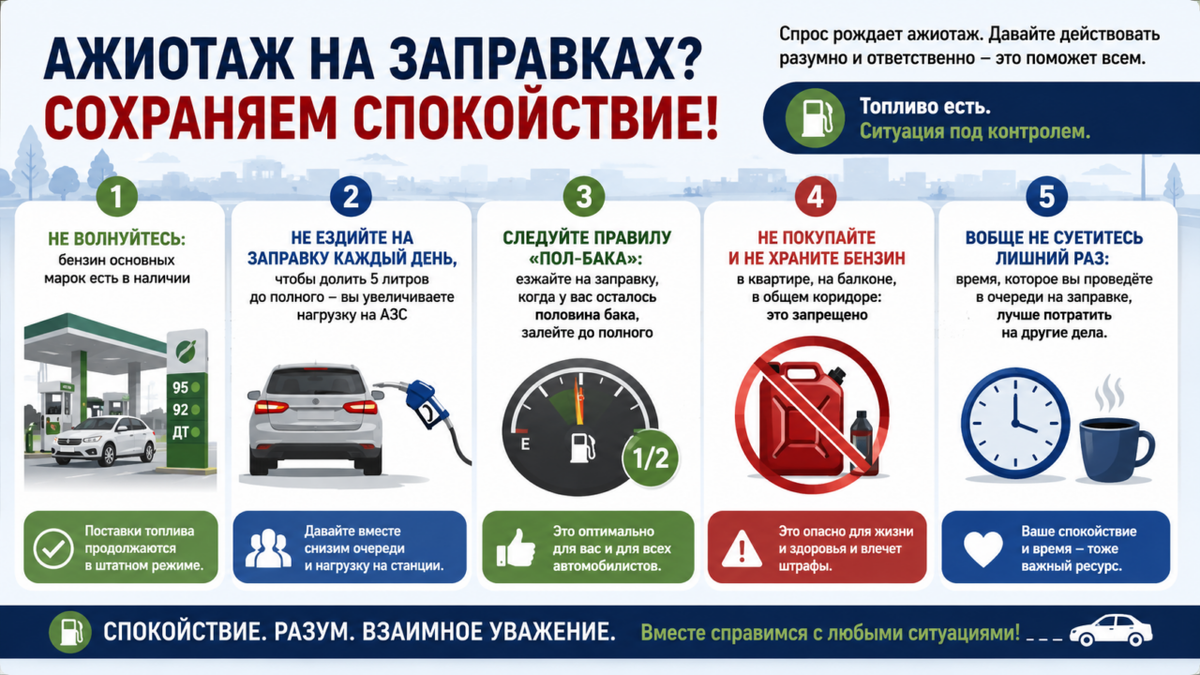    Как победить топливный кризис на заправках и в головах? //Инфографика «Городской репортер»