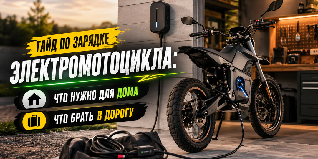 Гайд по зарядке электромотоцикла: что нужно для дома и что брать в дорогу