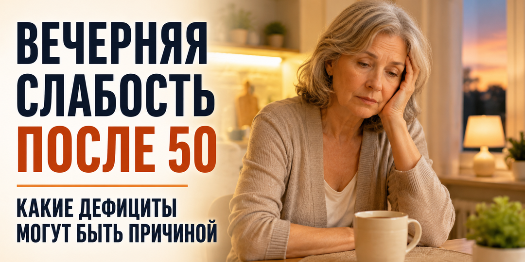 Вечерняя слабость после 50: какие дефициты могут быть причиной?