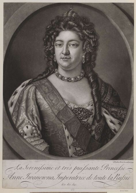 Императрица Анна Иоанновна, гравюра И. Фабера