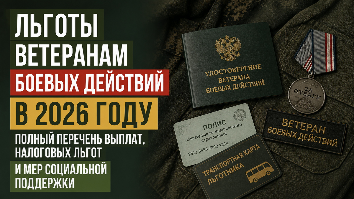 Льготы ветеранам боевых действий в 2026 году: полный перечень выплат, налоговых льгот и мер социальной поддержки