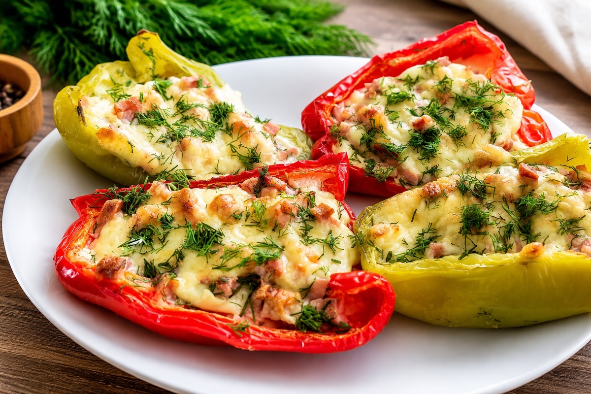 Фаршированный перец с колбасой и сыром