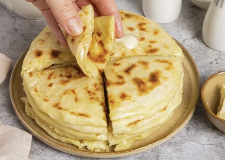 Блинчики хычины с картошкой и сыром (жареные на сковороде). Очень вкусно и сытно из обычных и доступных продуктов