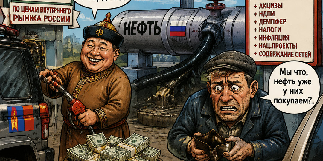Монголия жирует на нашем бензине: мы им продаем по внутренней цене, а у них он стоит дешевле, чем у нас
