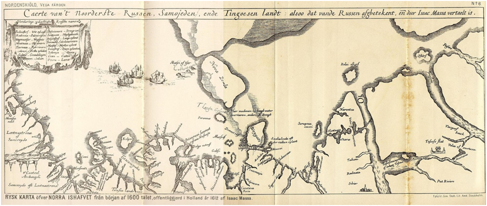 Карта севера Русского царства Исаака Массы 1612