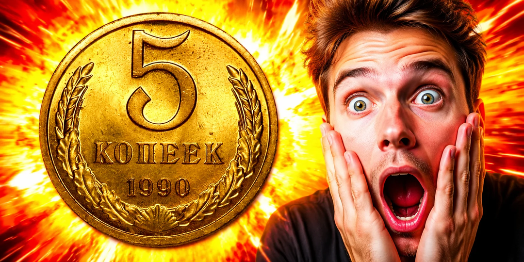 Эта 5 копеек СССР стоит 35 000 рублей. Редкость 1990!!!