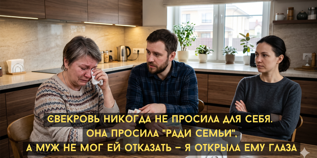 Свекровь никогда не просила для себя. Она просила "ради семьи", а муж не мог ей отказать — я открыла ему глаза