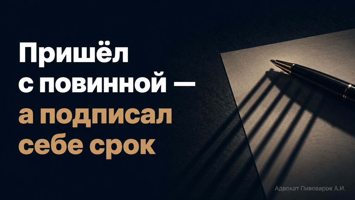 Явка с повинной звучит как правильный, честный шаг, который зачтётся и смягчит. Иногда так и есть. А иногда человек сам вручает следствию дело, которое без него не доказывалось. Разбираю со стороны следствия, когда явка реально снижает срок, а когда хоронит.