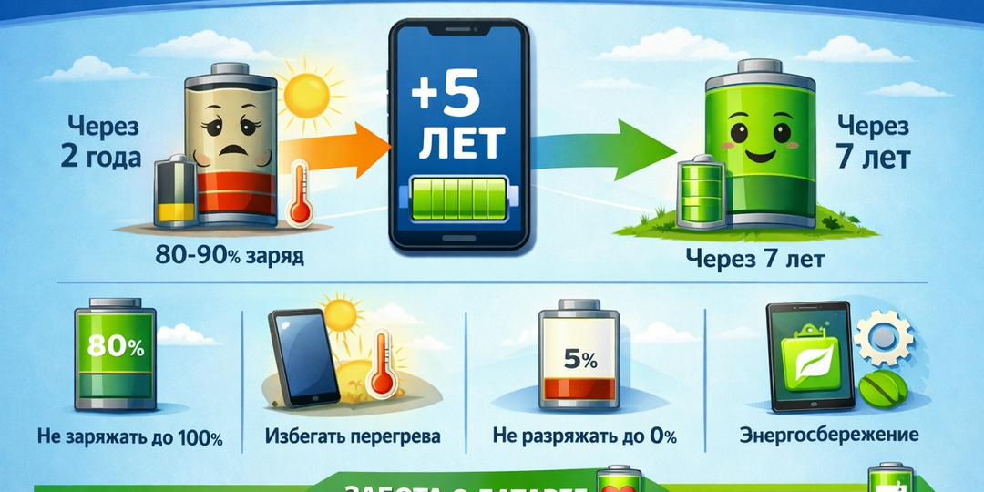 🔋 Секретный ресурс: как продлить жизнь аккумулятору смартфона до 5 лет без замены
