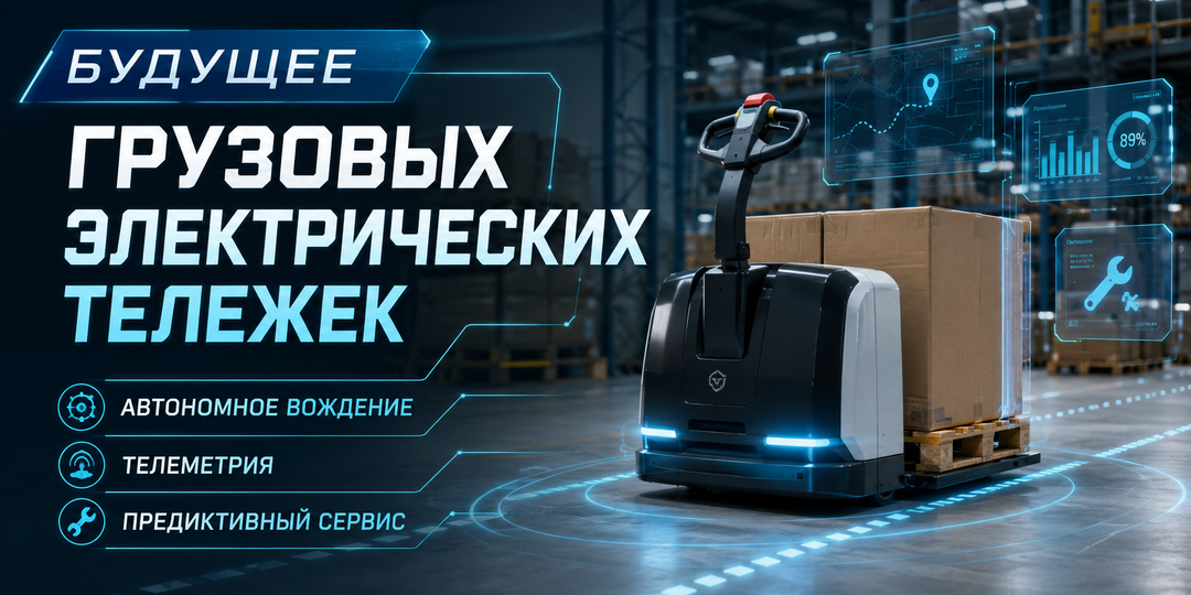 Будущее грузовых электрических тележек: автономное вождение, телеметрия и предиктивный сервис