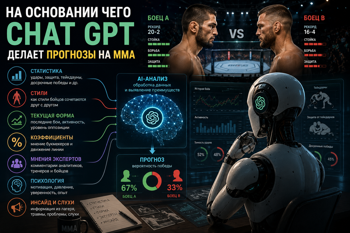 На основании чего ChatGPT делает прогнозы на ММА