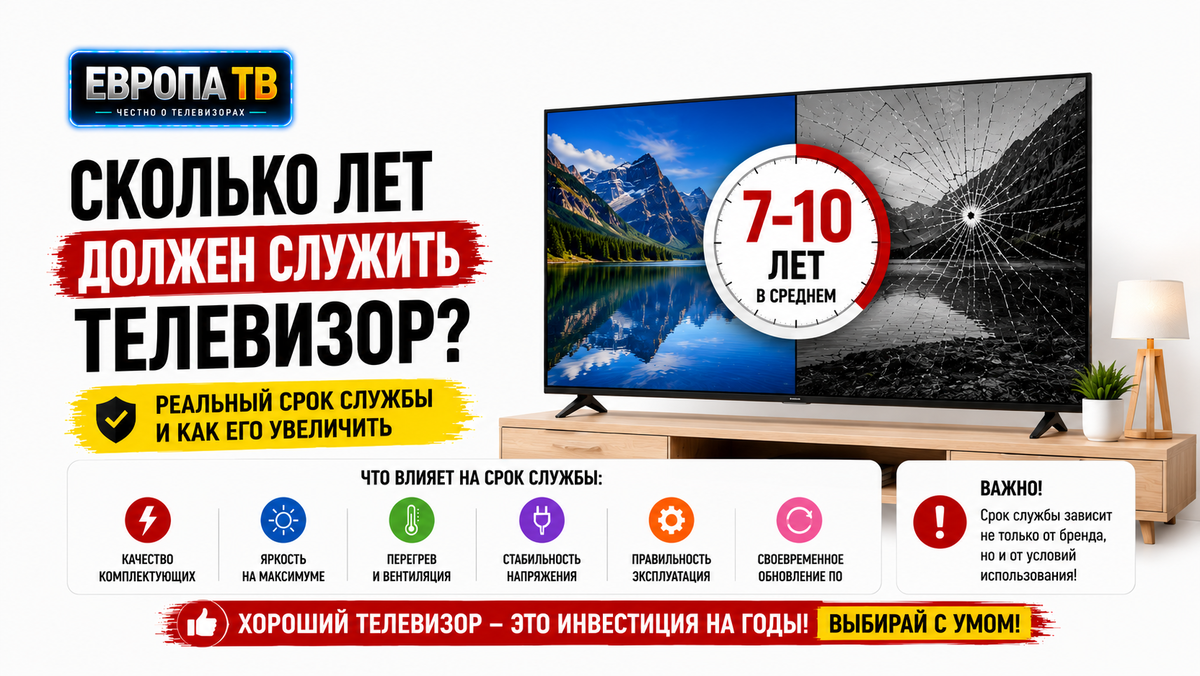 Сколько лет должен служить телевизор?