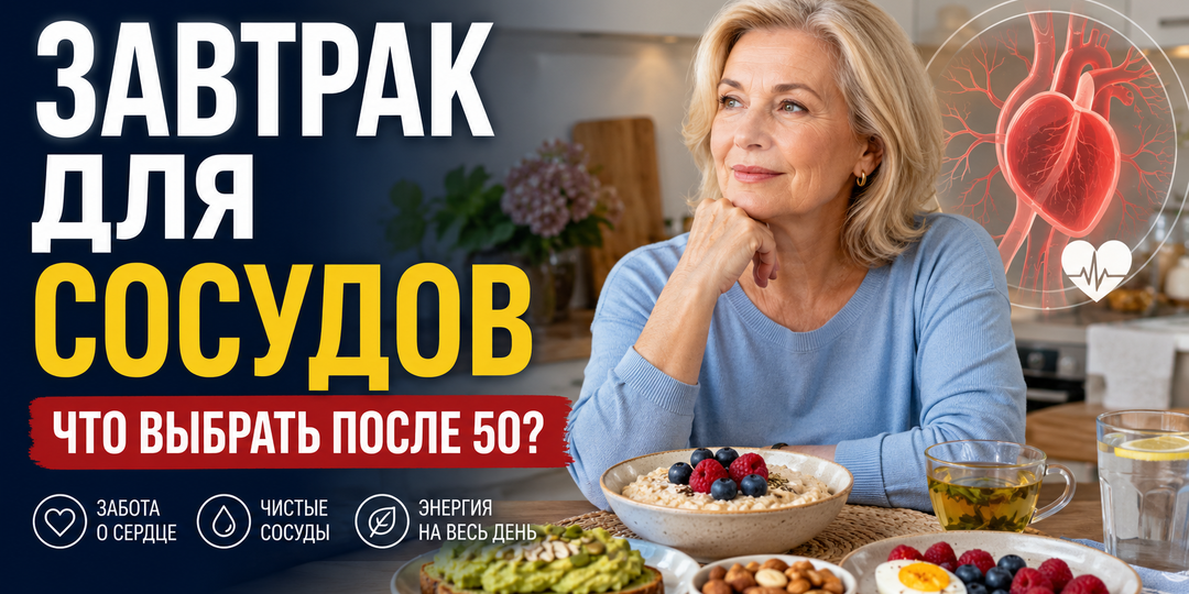 Завтрак для сосудов: что выбрать после 50?