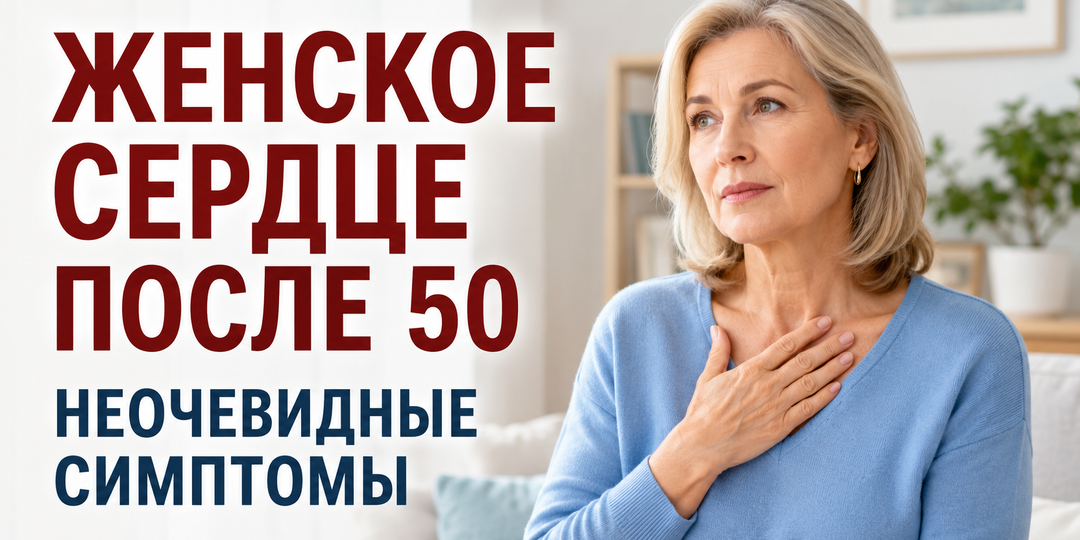 Женское сердце после 50: симптомы, которые не похожи на киношный инфаркт?
