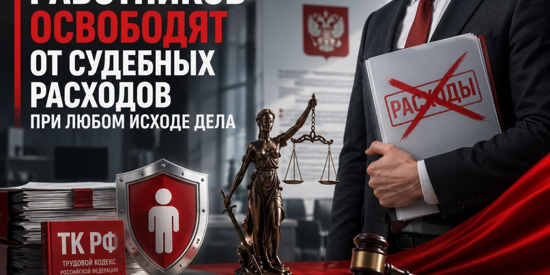 🔴Работников освободят от судебных расходов при любом исходе дела: поправки в ТК