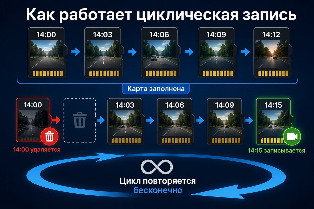 Как работает циклическая запись