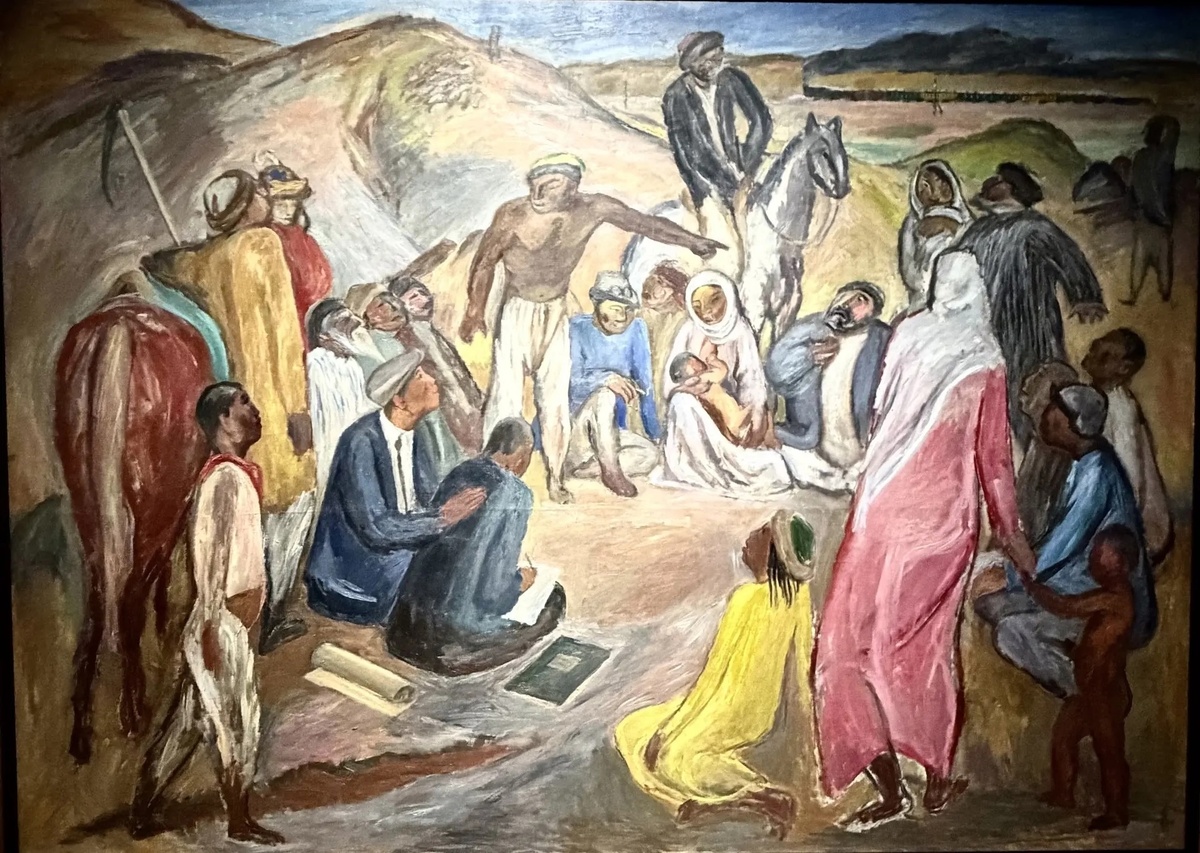 «Собрание в ауле. Турксиб». 1930