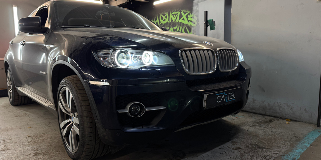 Тюнинг фар. Установка bi-led линз. BMW X6 E71.