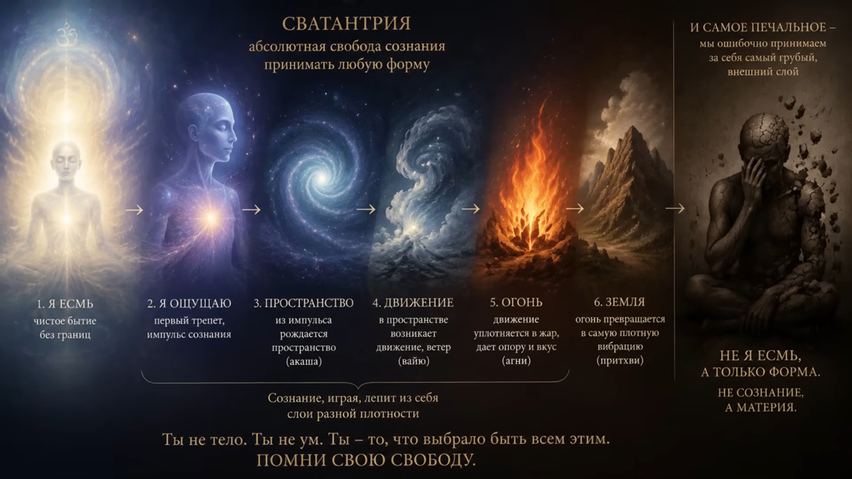 В кашмирском шиваизме (особенно в школе Пратьябхиджña) сватантрия (санскр. Svātantrya, буквально «самостоятельность», «божественный суверенитет») трактуется как абсолютная свобода сознания — и именно в том смысле, что оно по своей природе свободно принимать любую форму и проявляться в бесконечном разнообразии. 
