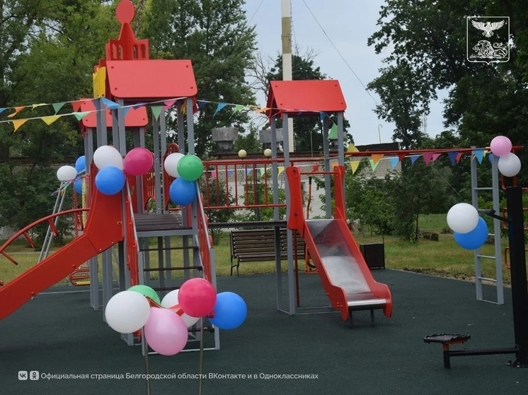     В Вейделевском округе появилась новая детская площадка, фото: vk.com/belgorod_region