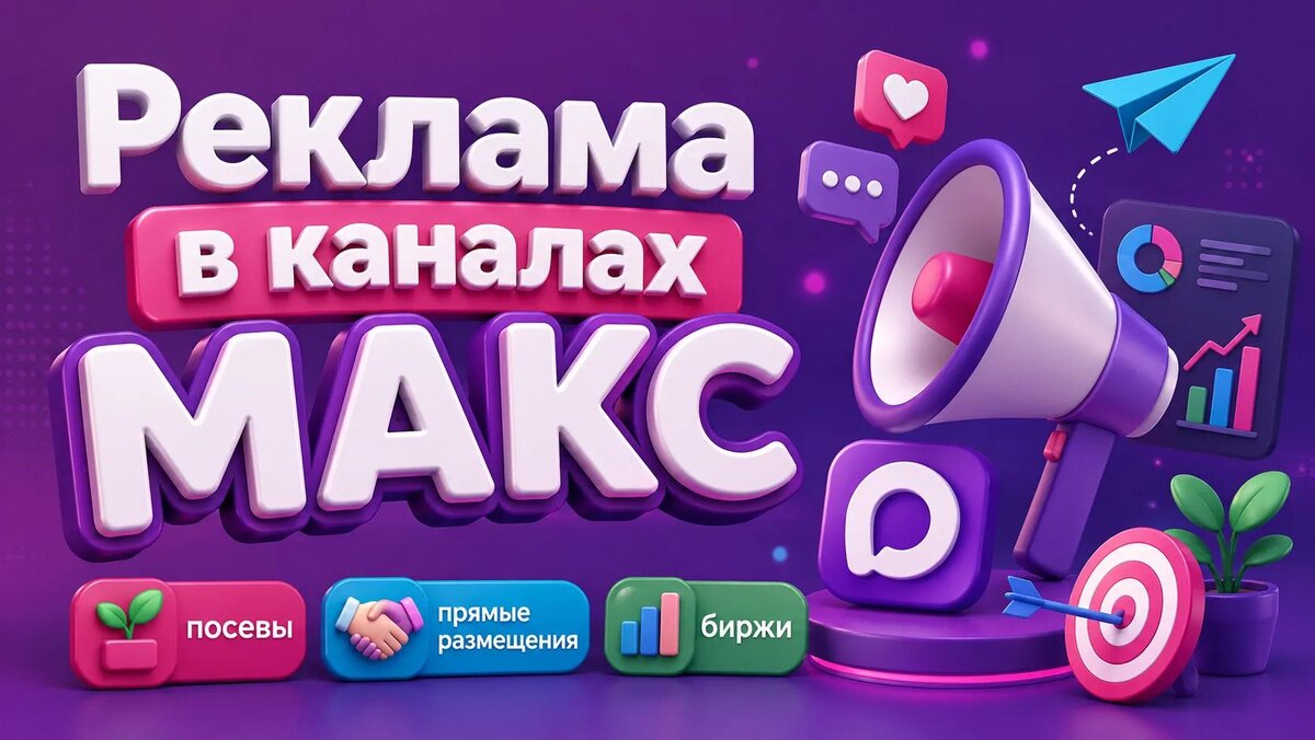 Реклама в каналах МАКС (посевы, прямые размещения, биржи)