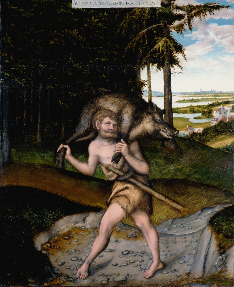 Лукас Кранах Старший (1472—1553). «Геракл и эриманфский вепрь». Музей герцога Антона Ульриха, Брауншвейг.