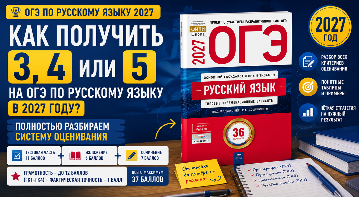 ОГЭ русский язык: баллы и оценки