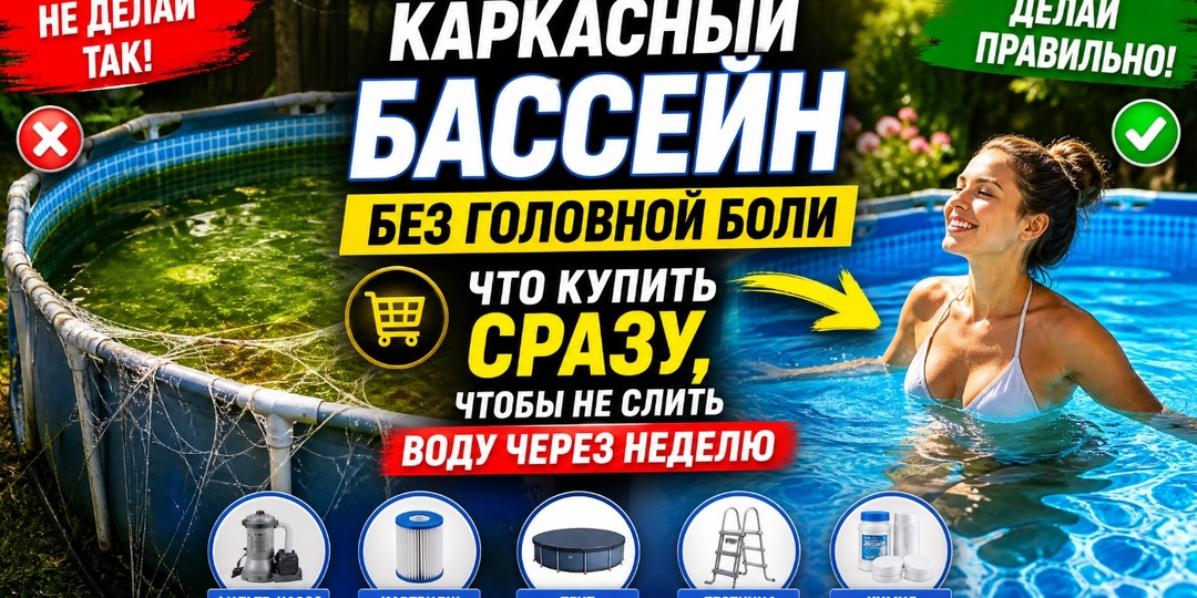 Каркасный бассейн без головной боли: что купить сразу, чтобы не слить воду через неделю