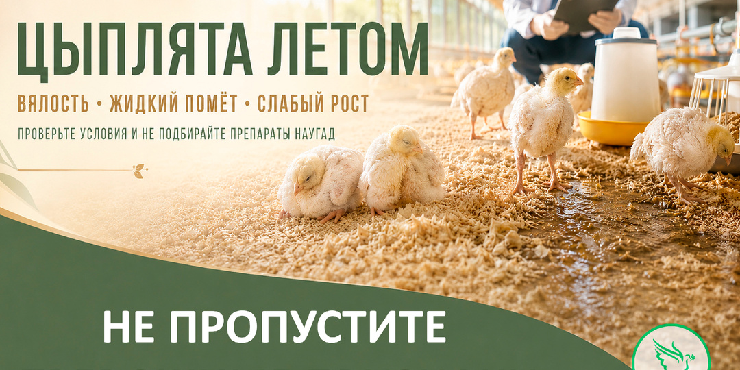 🐣🌿Цыплята плохо растут и поносят: где искать причину в жару