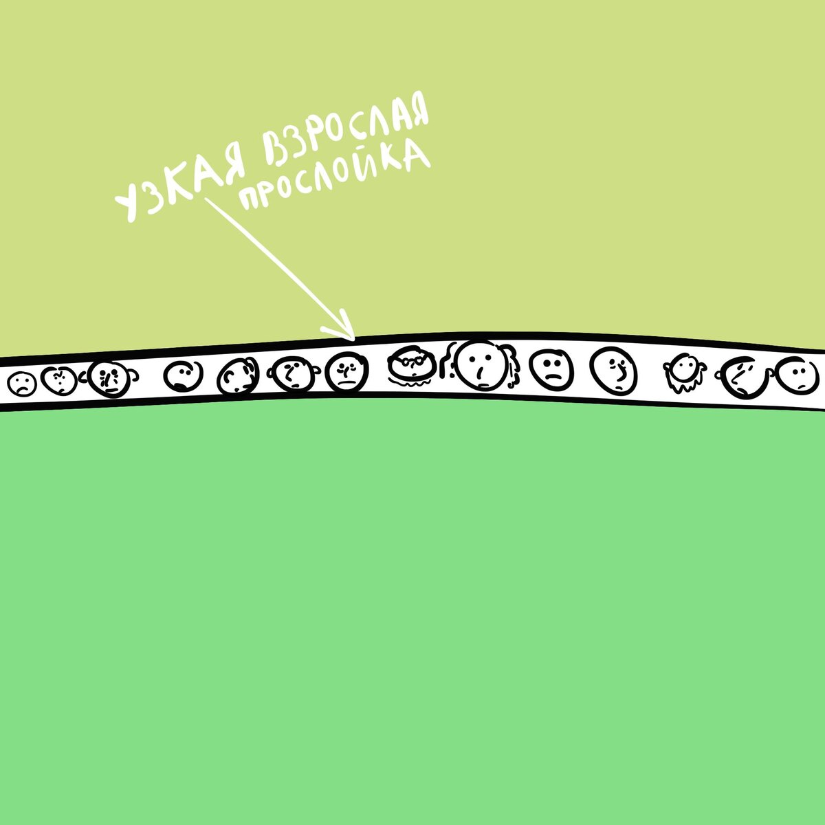 Узкая взрослая прослойка