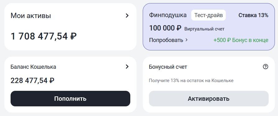 Скрин из личного кабинета Финуслуг