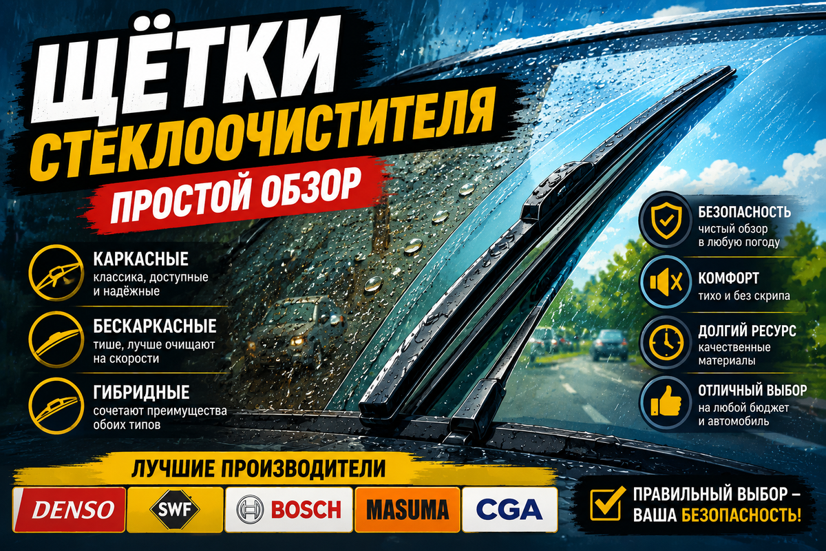 Обложка обзора щёток стеклоочистителя