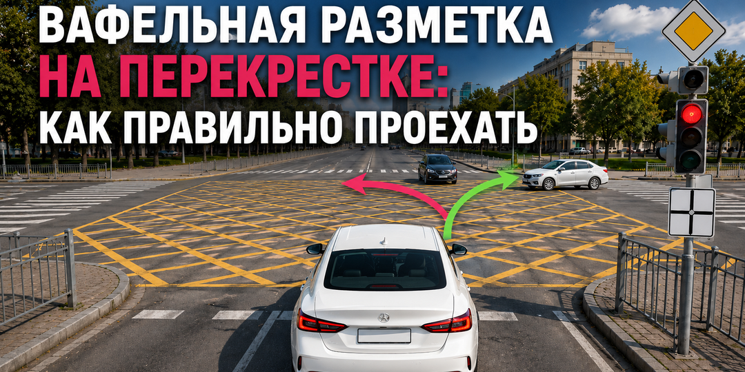 «Вафельная» разметка на перекрестке: почему за нее штрафуют и как правильно проезжать