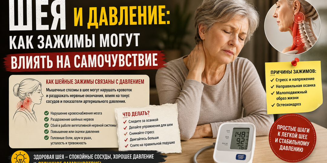 Шея и давление: как зажимы могут влиять на самочувствие?