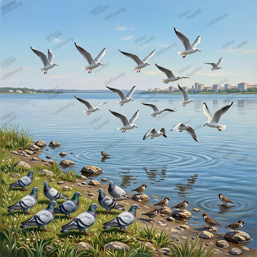 У озера. 