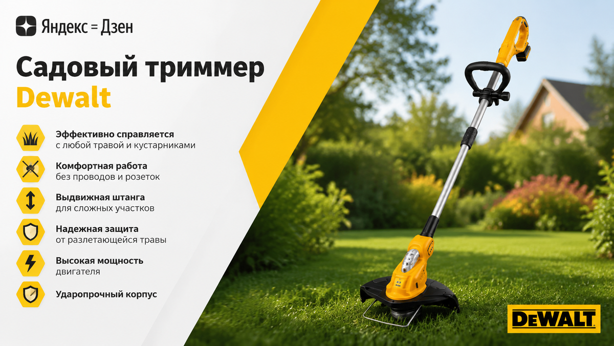 Садовый триммер Dewalt 